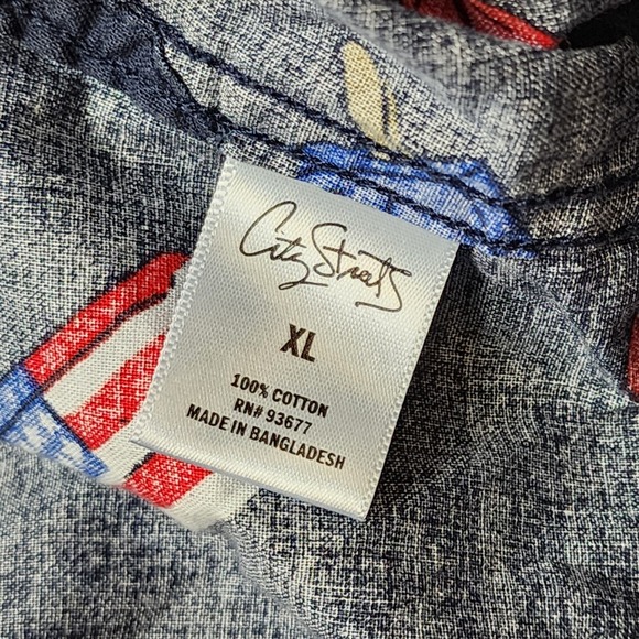 City Streets‎ Patriotic Popsicles Allover Shirt Mens XL Button Up Short Sleeve - Picture 4 of 6